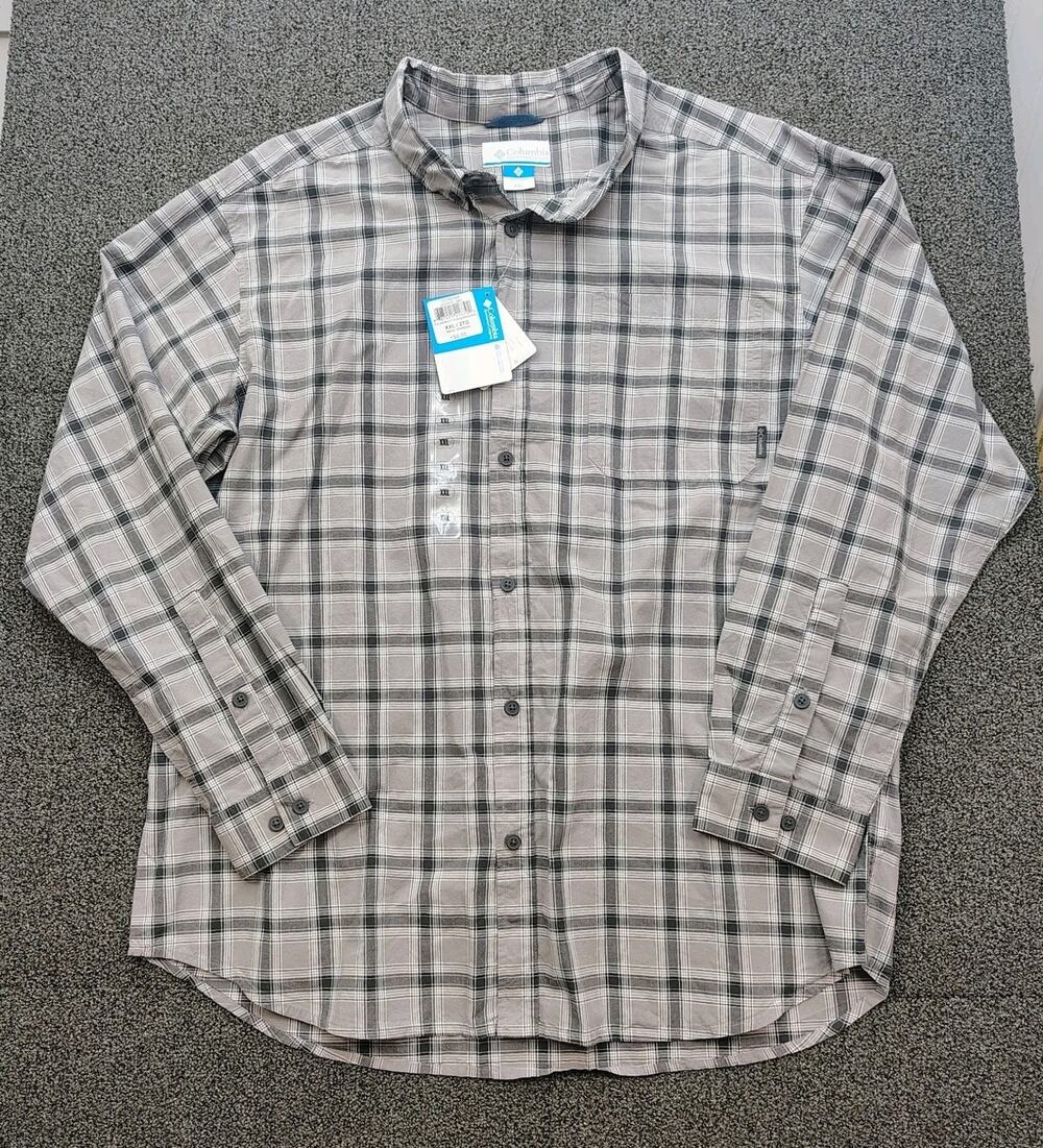 New Columbia Out and Back II Plaid Fishing Hiking Long Sleeve Shirt Men's 2XL